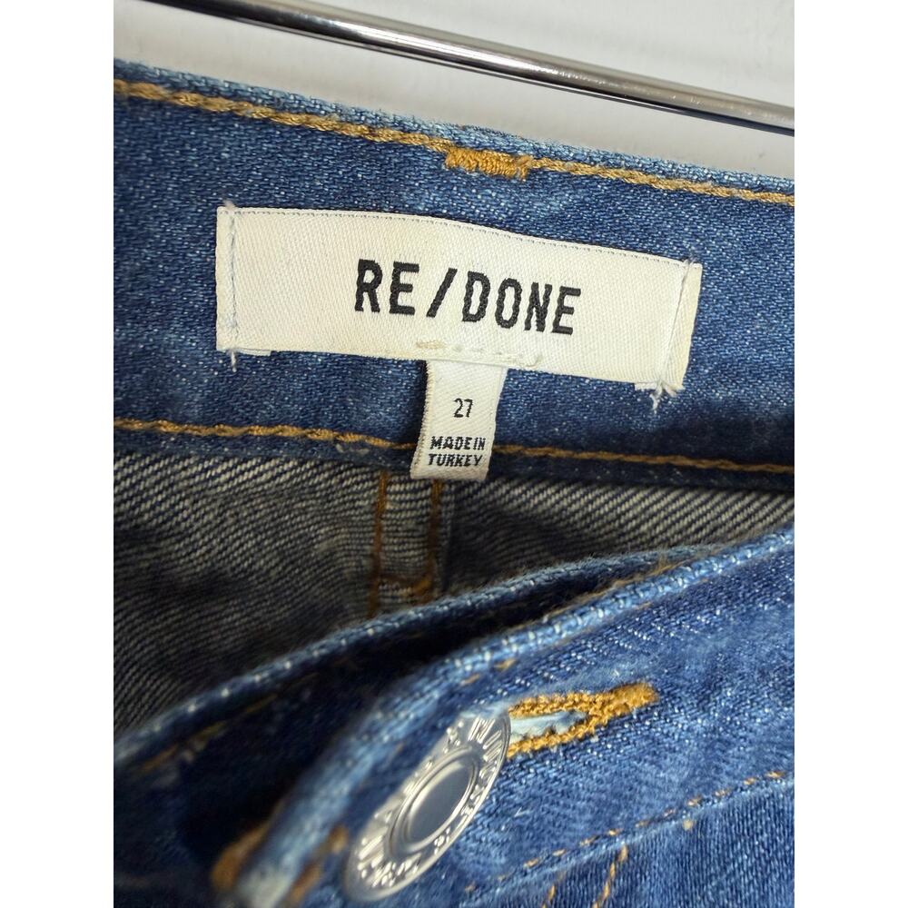 RE/DONE 90's High Rise Loose Distressed Straight Leg Raw Hem Jeans Sz 27 - Picture 8 of 14